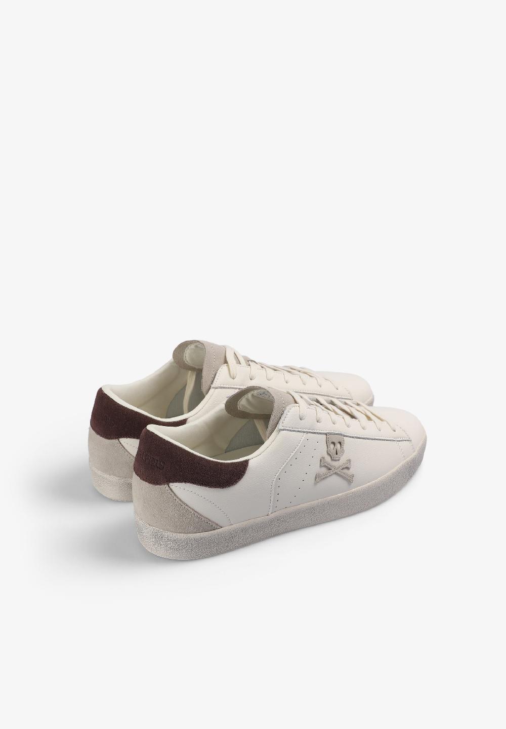 Scalpers LEATHER SKULL SNEAKERS WHITE/BURGUNDY