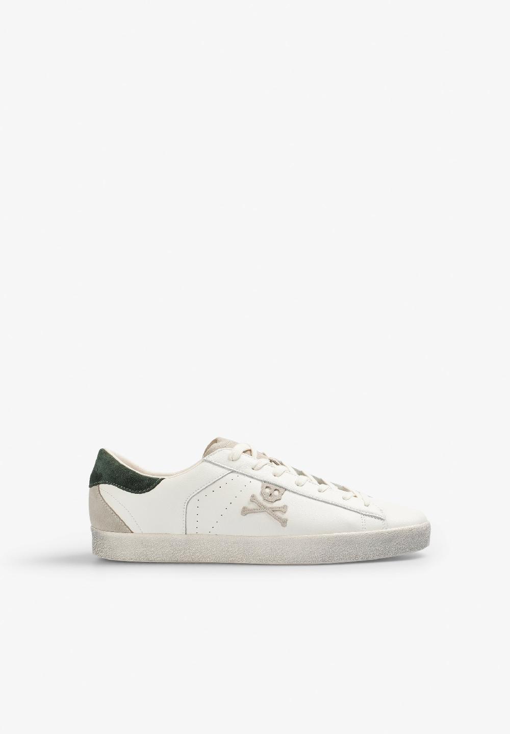 Scalpers LEATHER SKULL SNEAKERS WHITE/GREEN