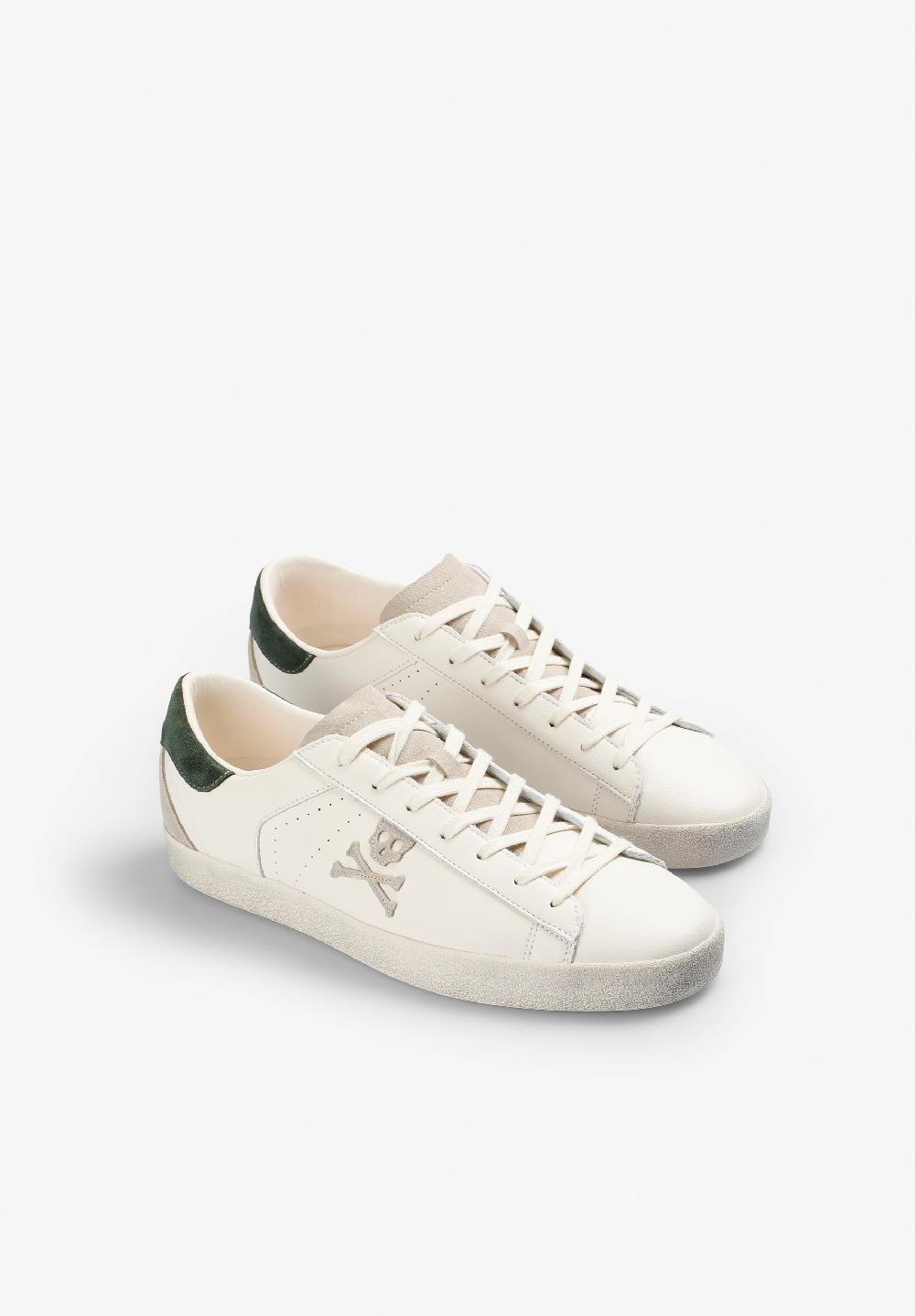 Scalpers LEATHER SKULL SNEAKERS WHITE/GREEN