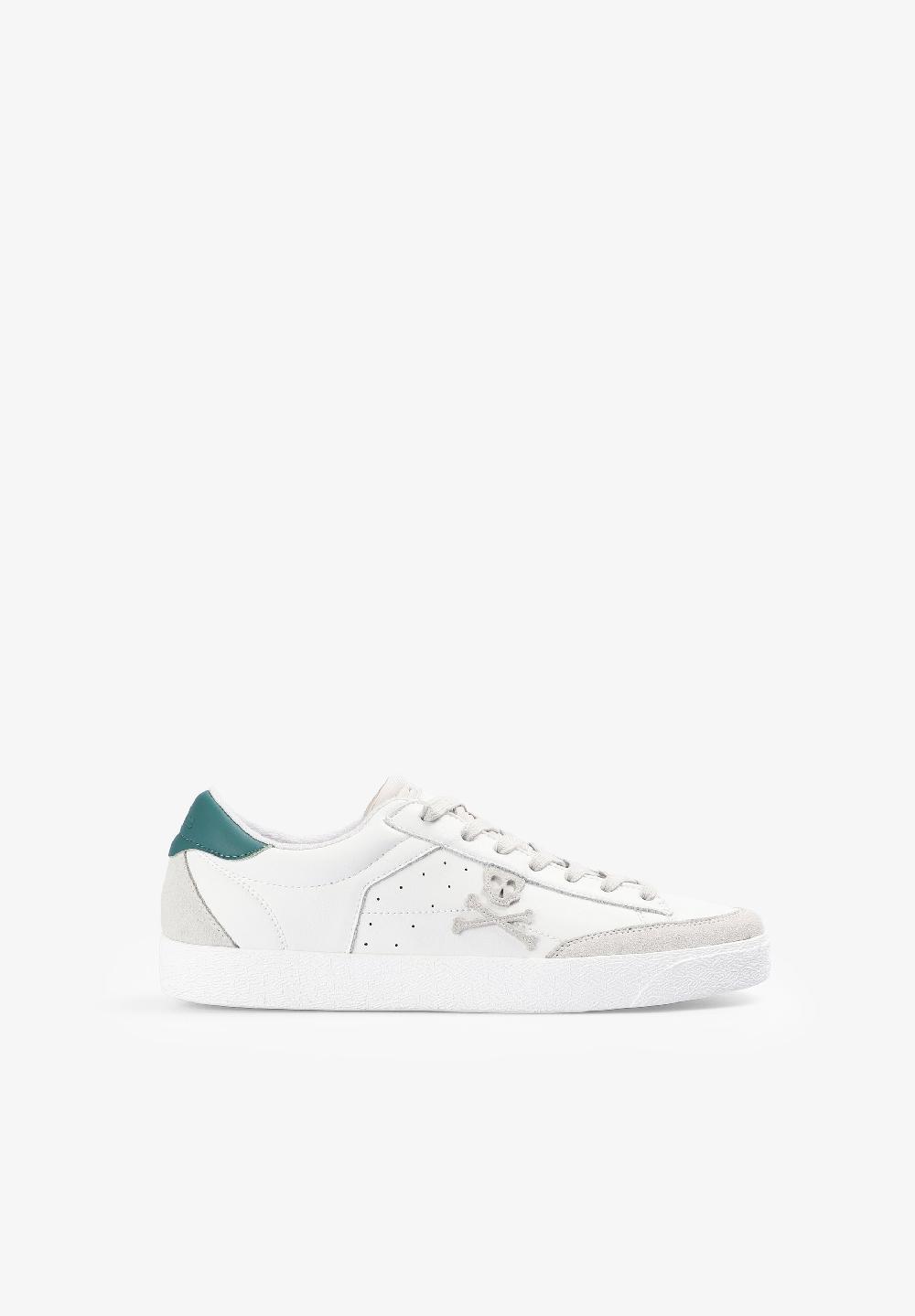Scalpers LEATHER SKULL SNEAKERS WHITE/GREEN