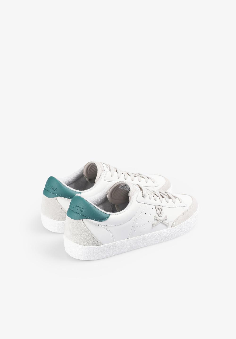 Scalpers LEATHER SKULL SNEAKERS WHITE/GREEN