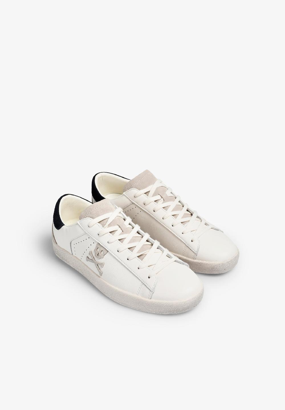 Scalpers LEATHER SKULL SNEAKERS WHITE/INDIGO