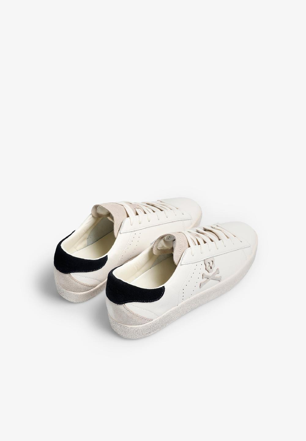 Scalpers LEATHER SKULL SNEAKERS WHITE/INDIGO