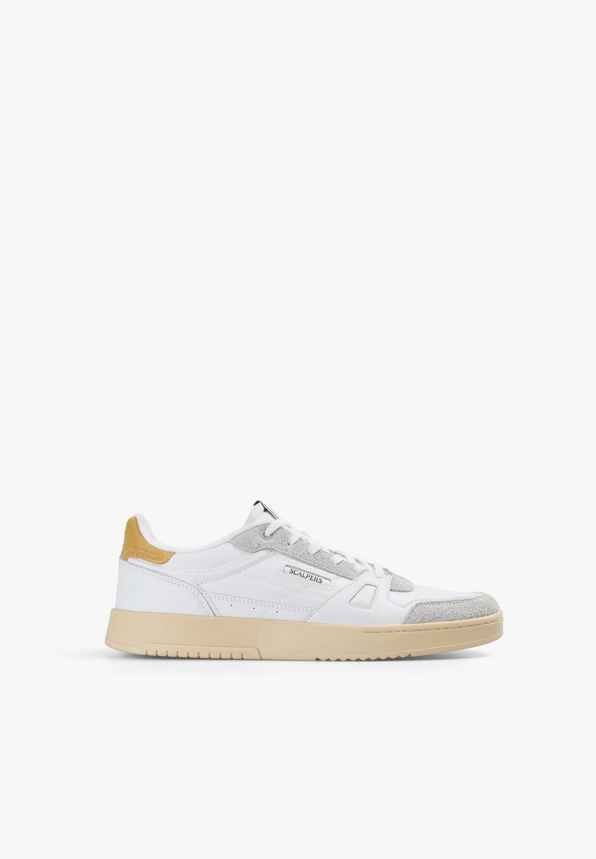 Scalpers LEATHER SKULL SNEAKERS WHITE/MUSTARD