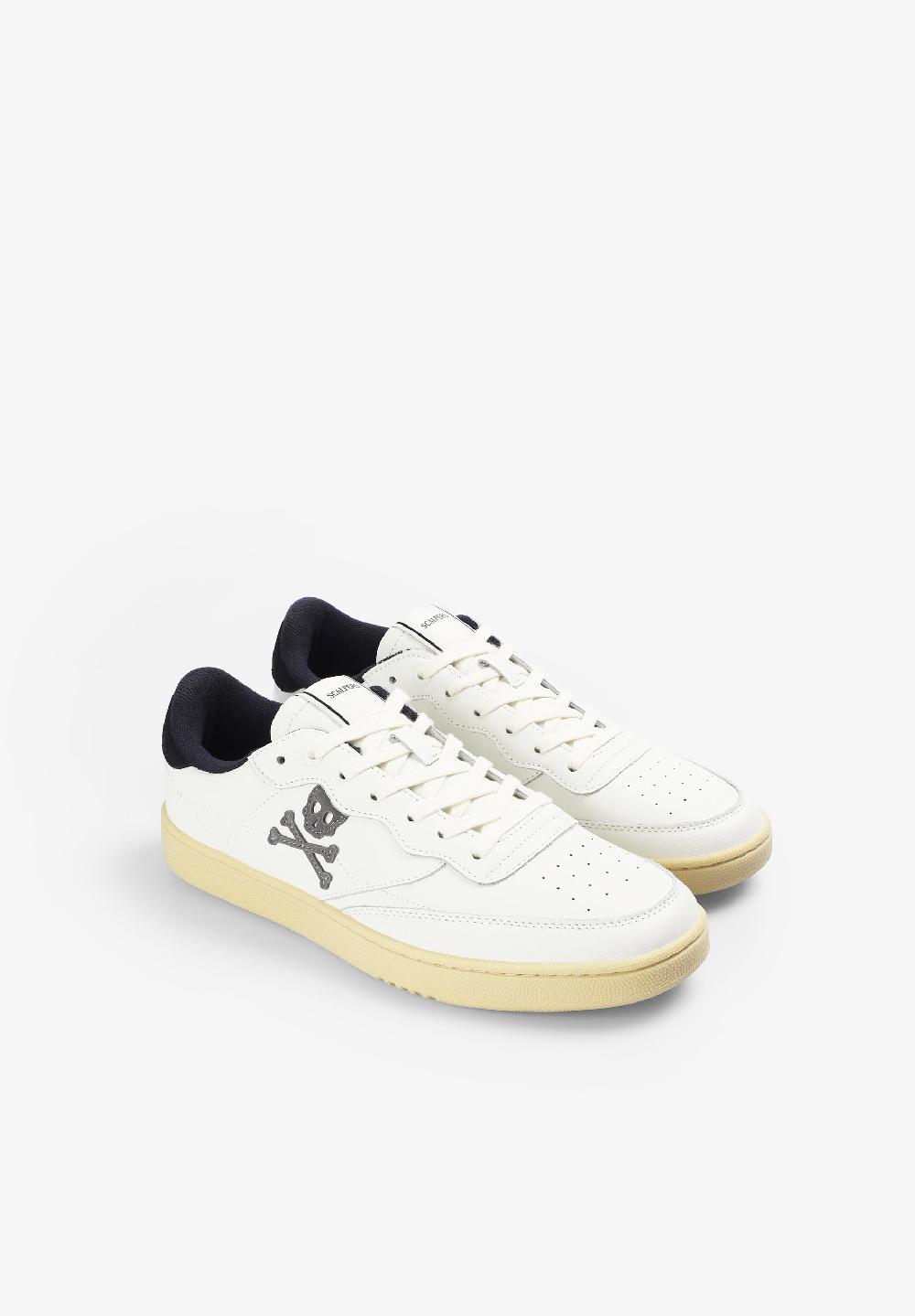 Scalpers LEATHER SKULL SNEAKERS WHITE/NAVY