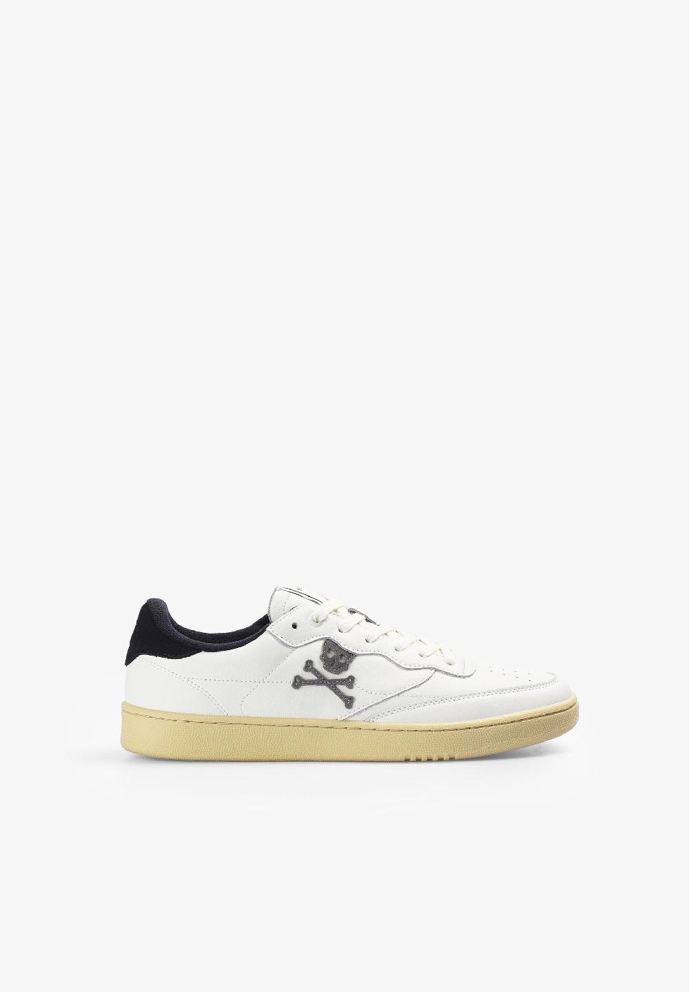 scalpers LEATHER SKULL SNEAKERS WHITE/NAVY
