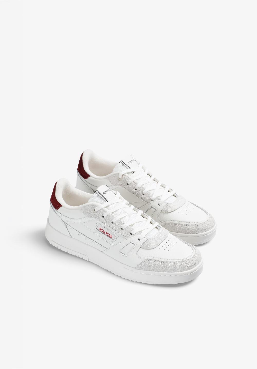 Scalpers LEATHER SKULL SNEAKERS WHITE/RED