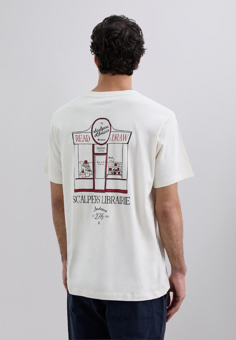 Scalpers LIBRAIRIE PRINT T-SHIRT BEIGE