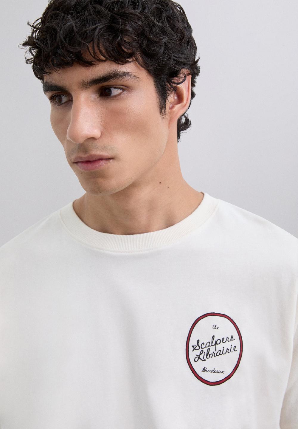 Scalpers LIBRAIRIE PRINT T-SHIRT BEIGE
