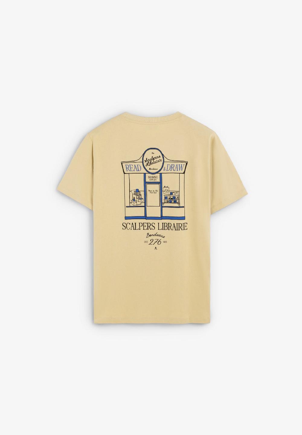 Scalpers LIBRAIRIE PRINT T-SHIRT LIGHT MUSTARD