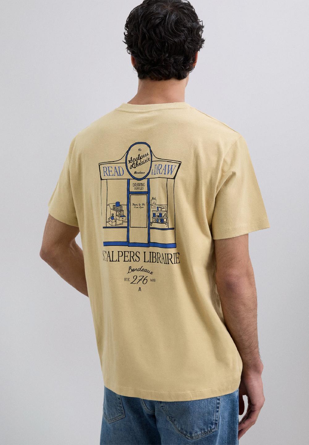 scalpers LIBRAIRIE PRINT T-SHIRT LIGHT MUSTARD