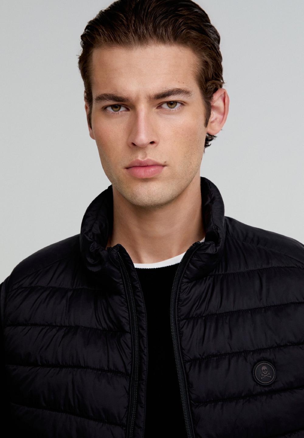 Scalpers LIGHT PUFFER GILET SKULL BLACK