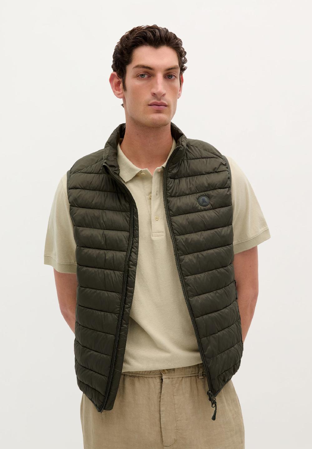 scalpers LIGHT PUFFER GILET SKULL KHAKI