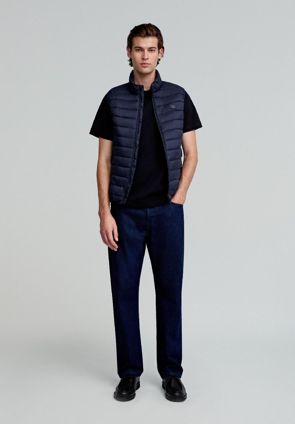 Scalpers LIGHT PUFFER GILET SKULL NAVY