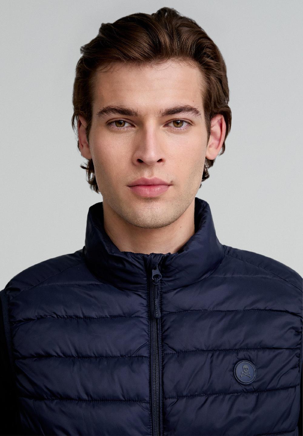 Scalpers LIGHT PUFFER GILET SKULL NAVY