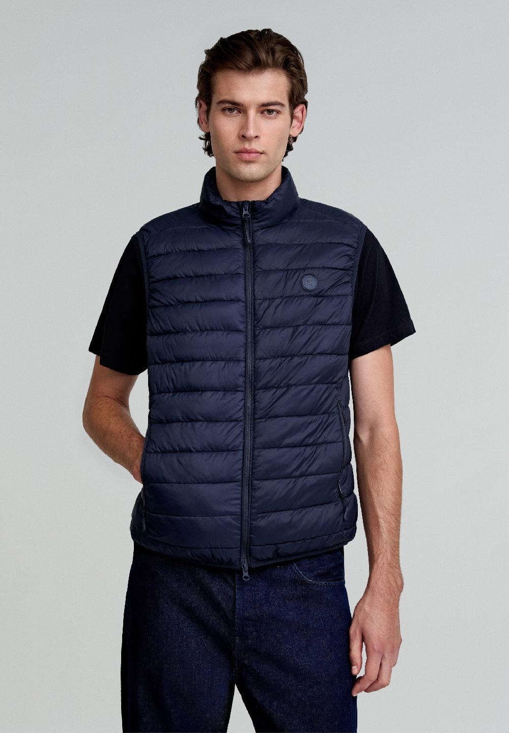scalpers LIGHT PUFFER GILET SKULL NAVY