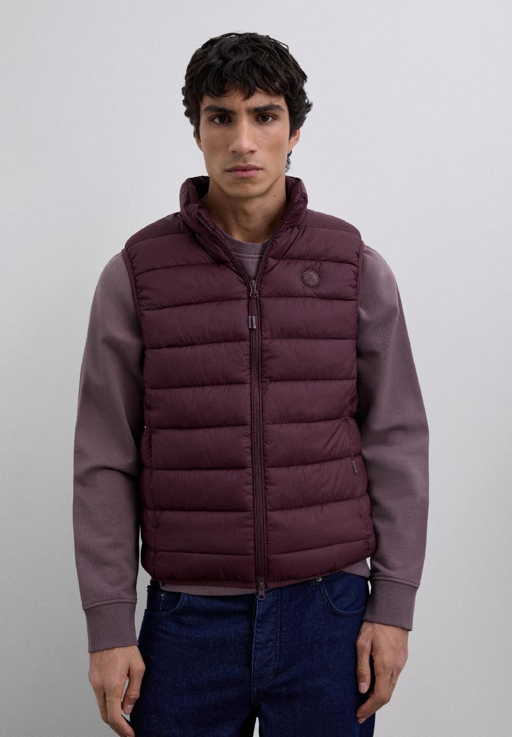 Scalpers LIGHT PUFFER VEST BURGUNDY