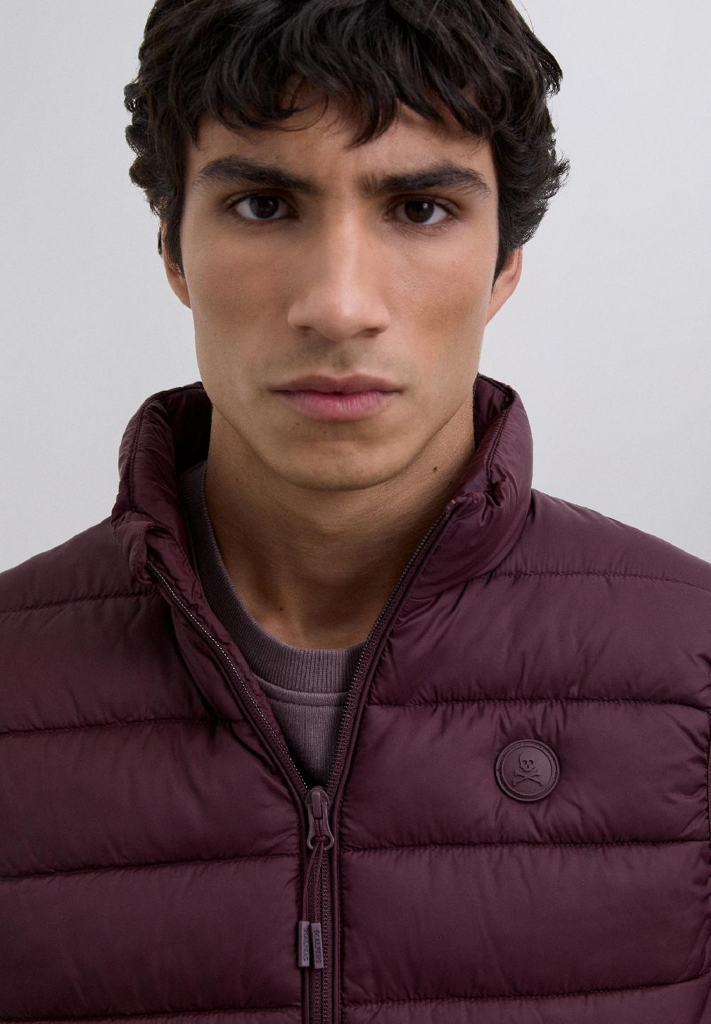 Scalpers LIGHT PUFFER VEST BURGUNDY