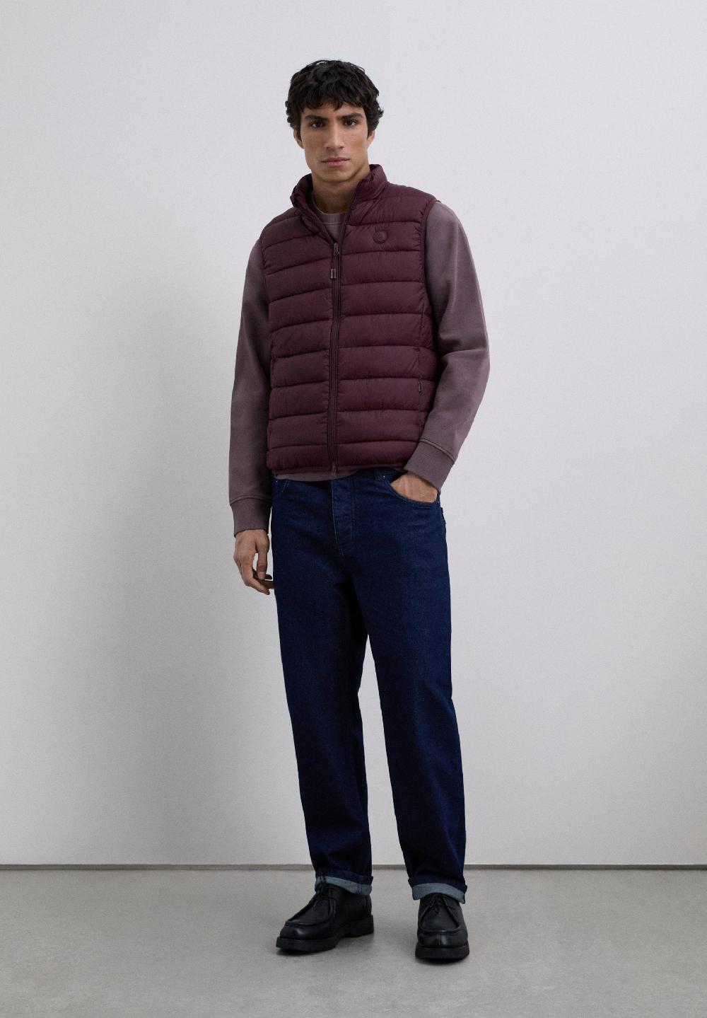 Scalpers LIGHT PUFFER VEST BURGUNDY