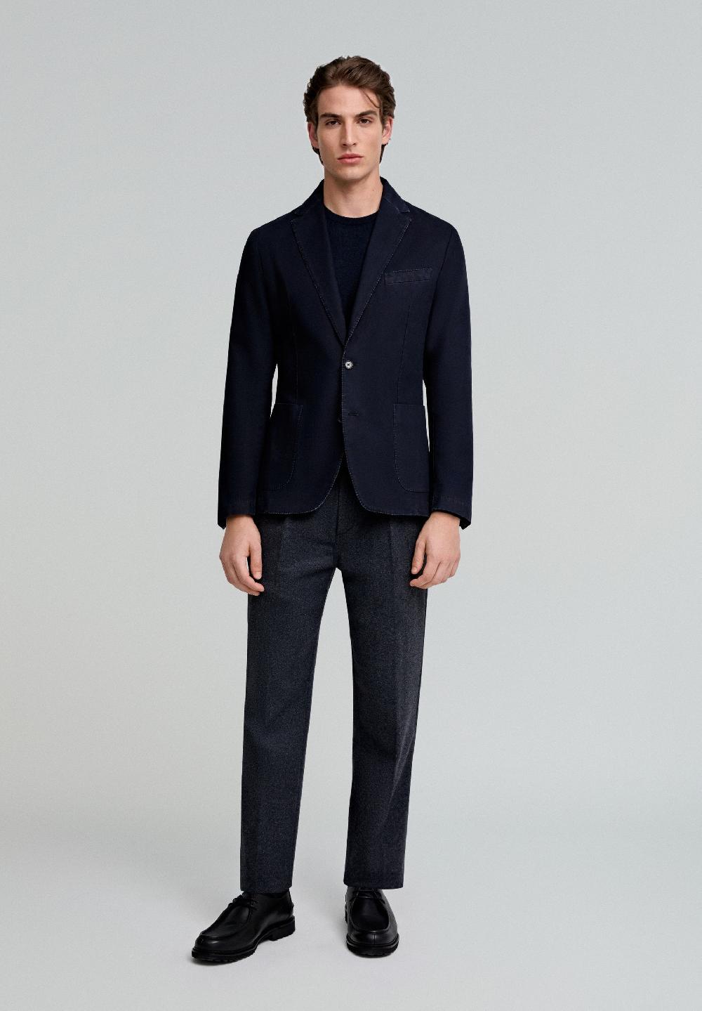 Scalpers LIGHTWEIGHT COTTON BLAZER NAVY