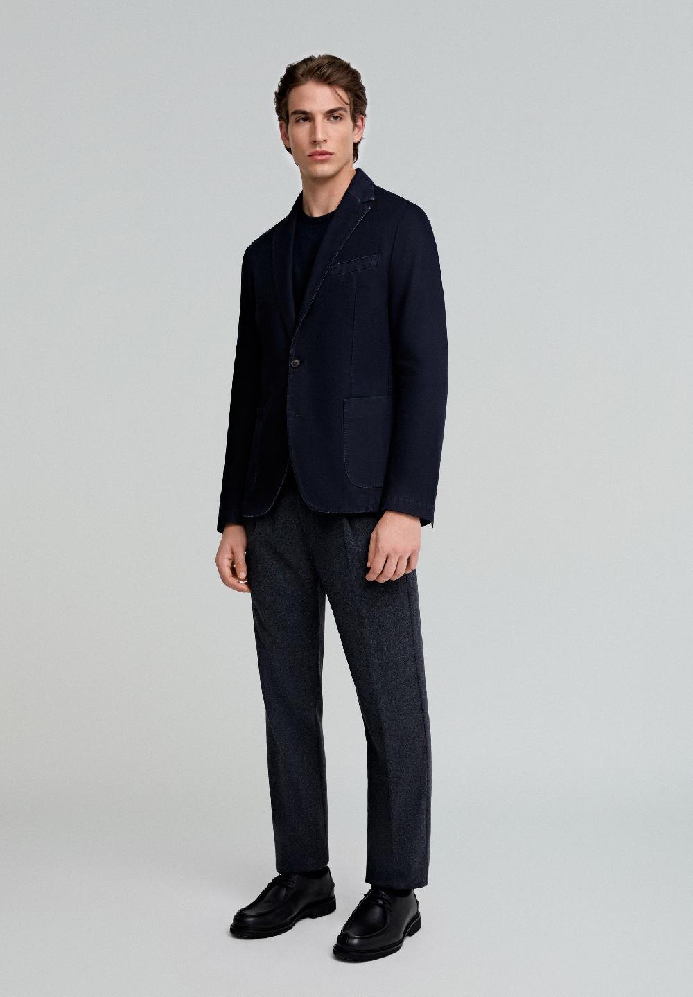 Scalpers LIGHTWEIGHT COTTON BLAZER NAVY