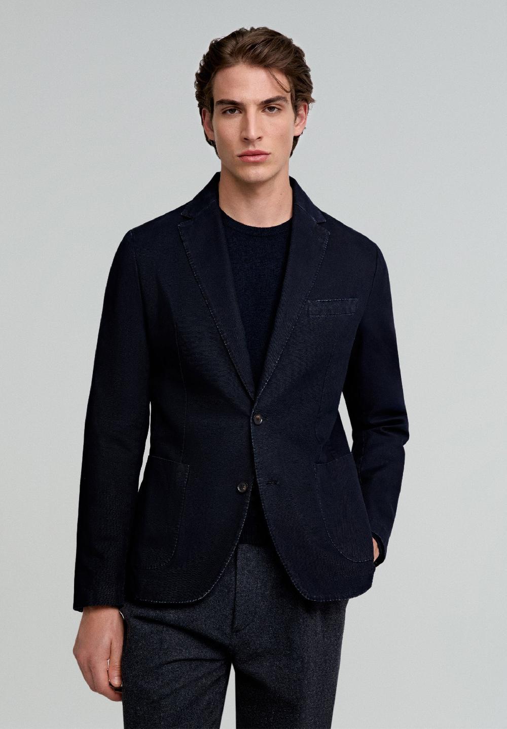 scalpers LIGHTWEIGHT COTTON BLAZER NAVY