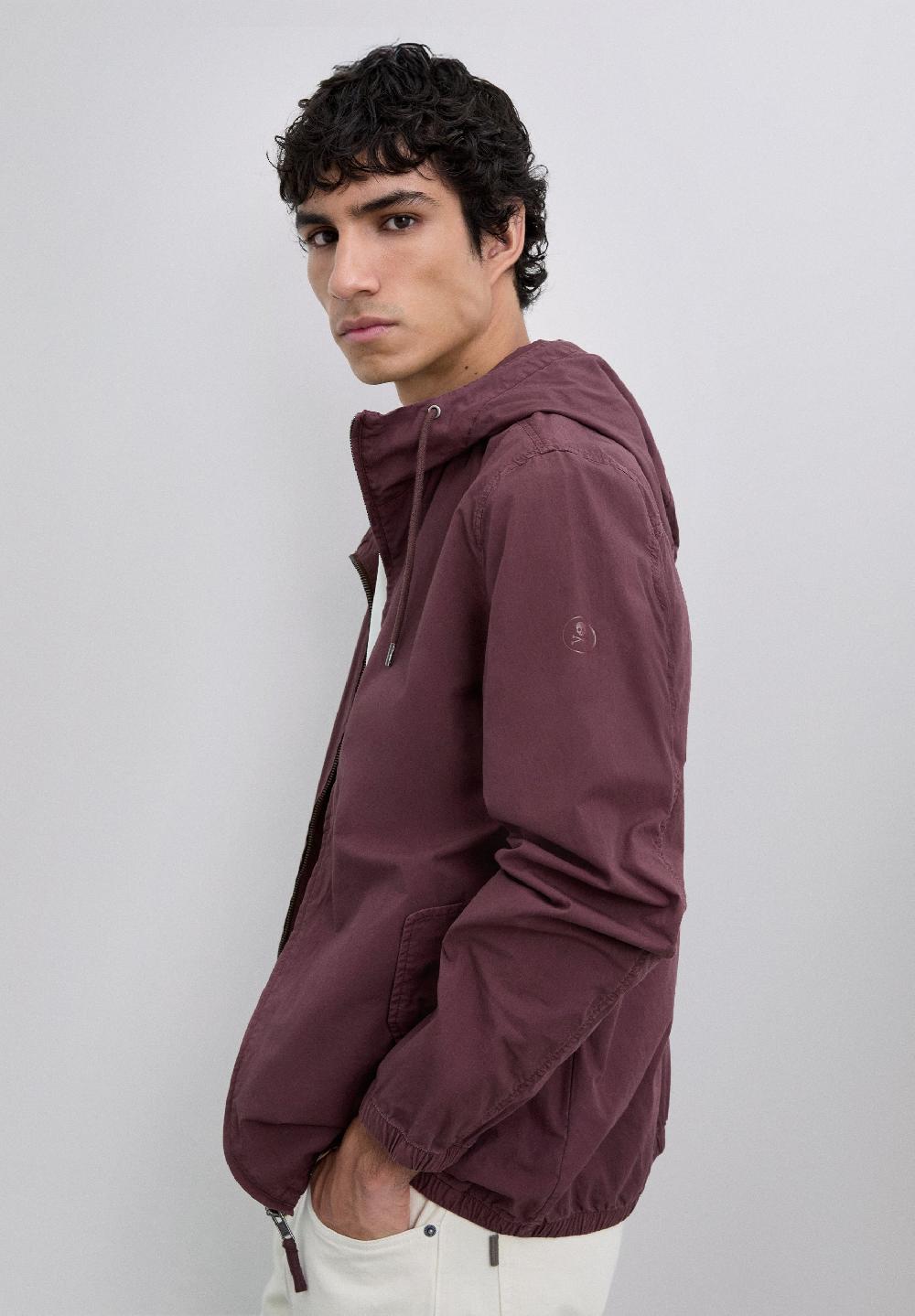 Scalpers LIGHTWEIGHT JACKET WITH HOOD BURGUNDY