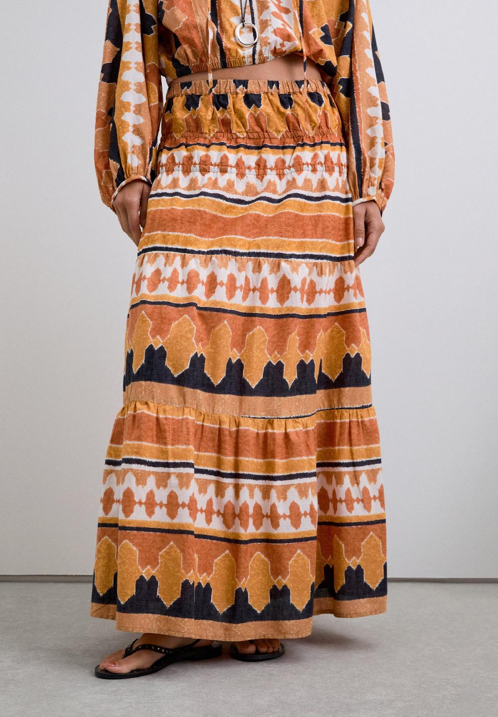 Scalpers LONG ETHNIC SKIRT MULTICOLOR