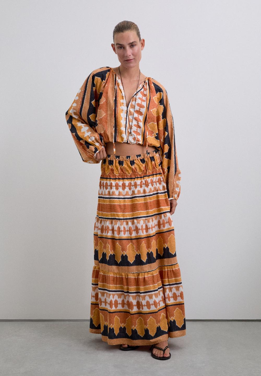 scalpers LONG ETHNIC SKIRT MULTICOLOR