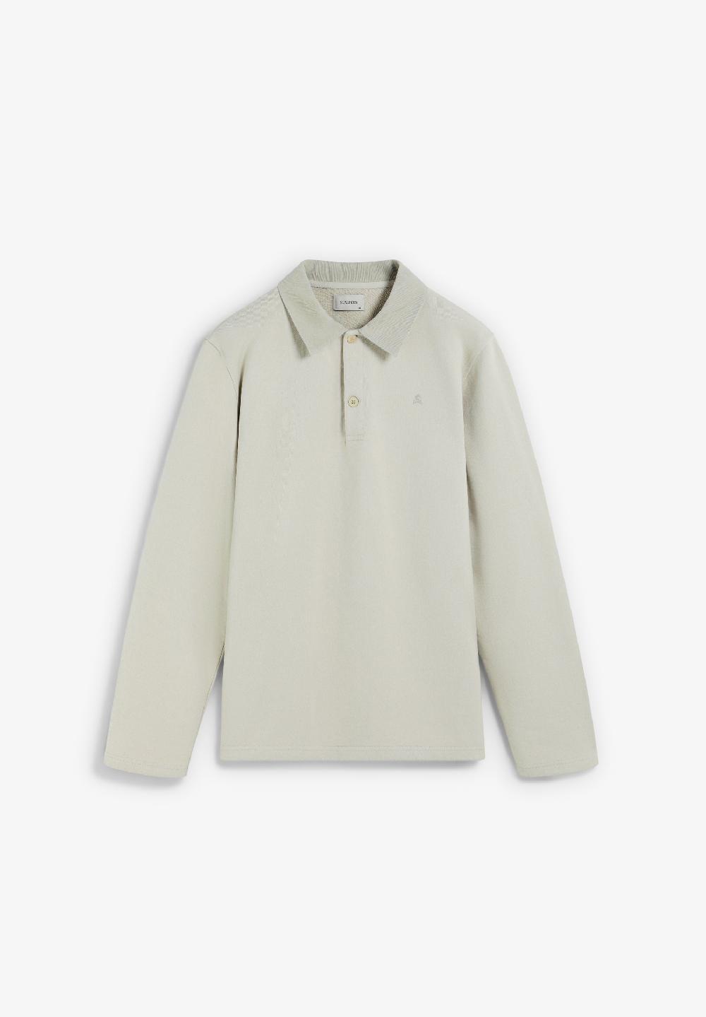 Scalpers LONG SLEEVE COTTON POLO SHIRT BEIGE
