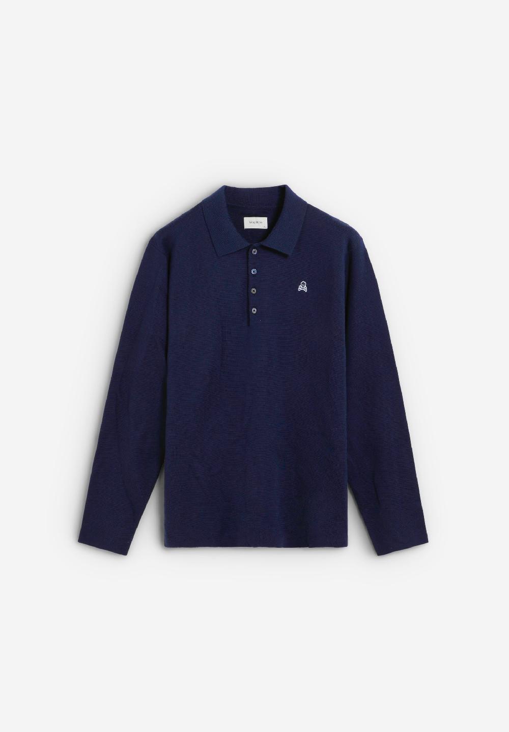 scalpers LONG SLEEVE POLO SHIRT WITH SKULL