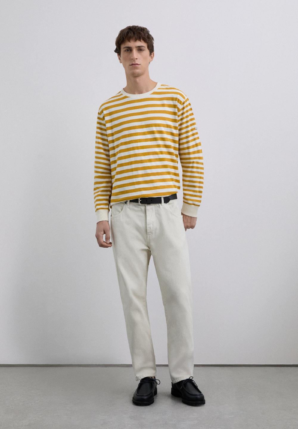 Scalpers LONG SLEEVE STRIPED T-SHIRT MUSTARD