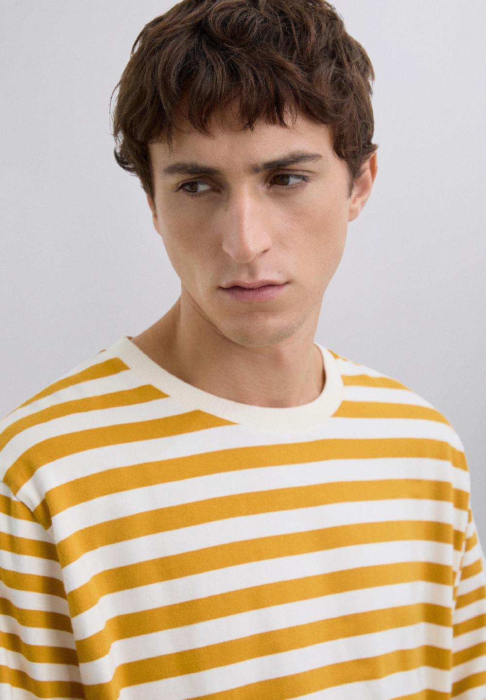 Scalpers LONG SLEEVE STRIPED T-SHIRT MUSTARD