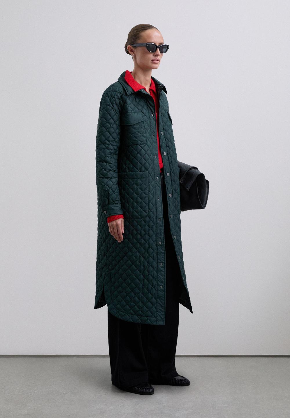 Scalpers LONG WATERPROOF PUFFER COAT DARK GREEN