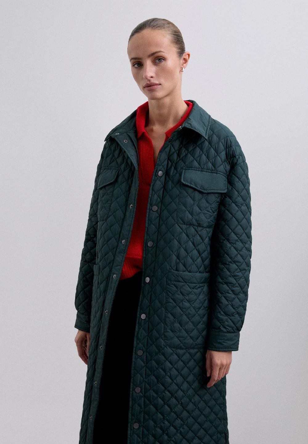 scalpers LONG WATERPROOF PUFFER COAT DARK GREEN