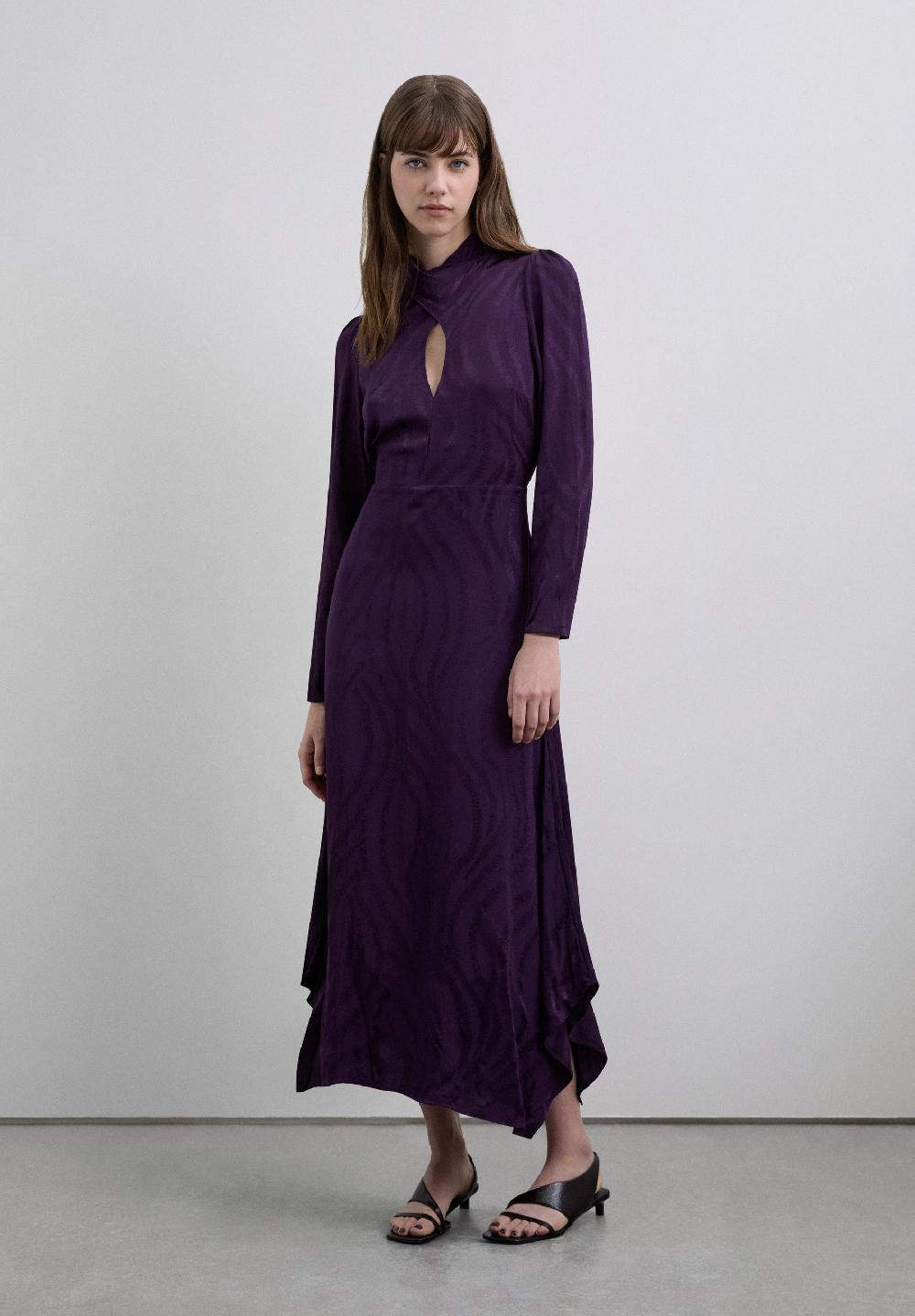 Scalpers LONG WAVY DRESS BURGUNDY