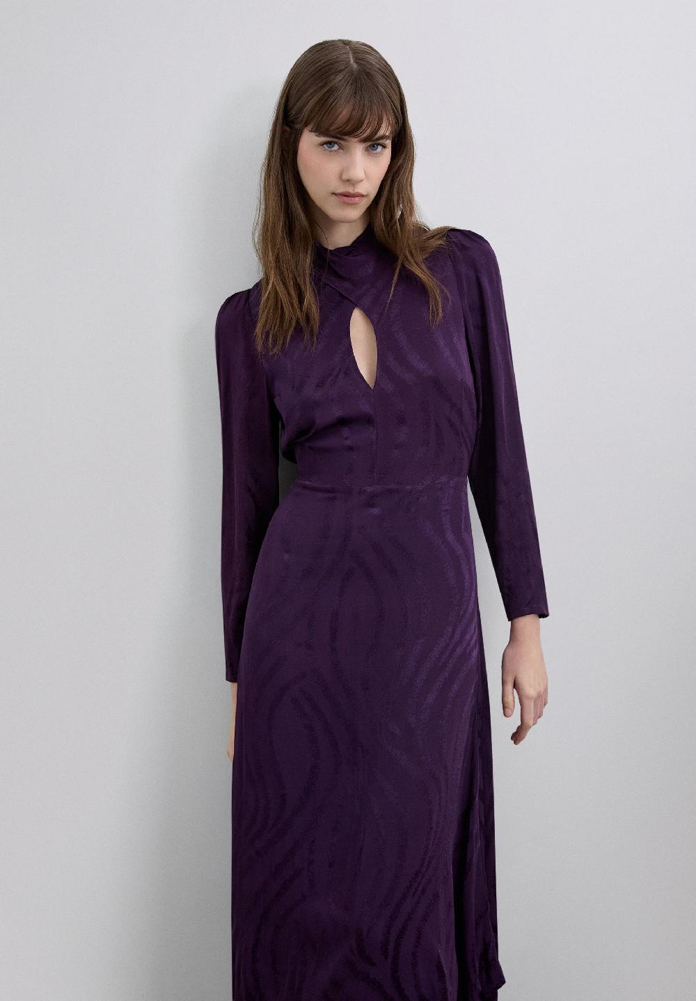 scalpers LONG WAVY DRESS BURGUNDY