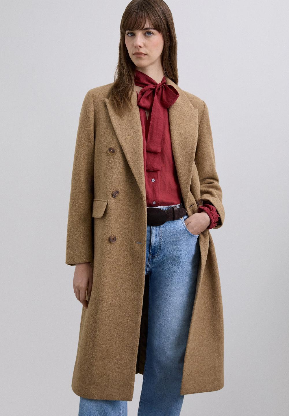 scalpers LONG WOOL BLEND COAT CAMEL