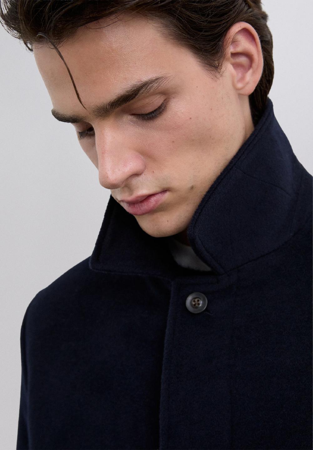 Scalpers LONG WOOL BLEND COAT NAVY