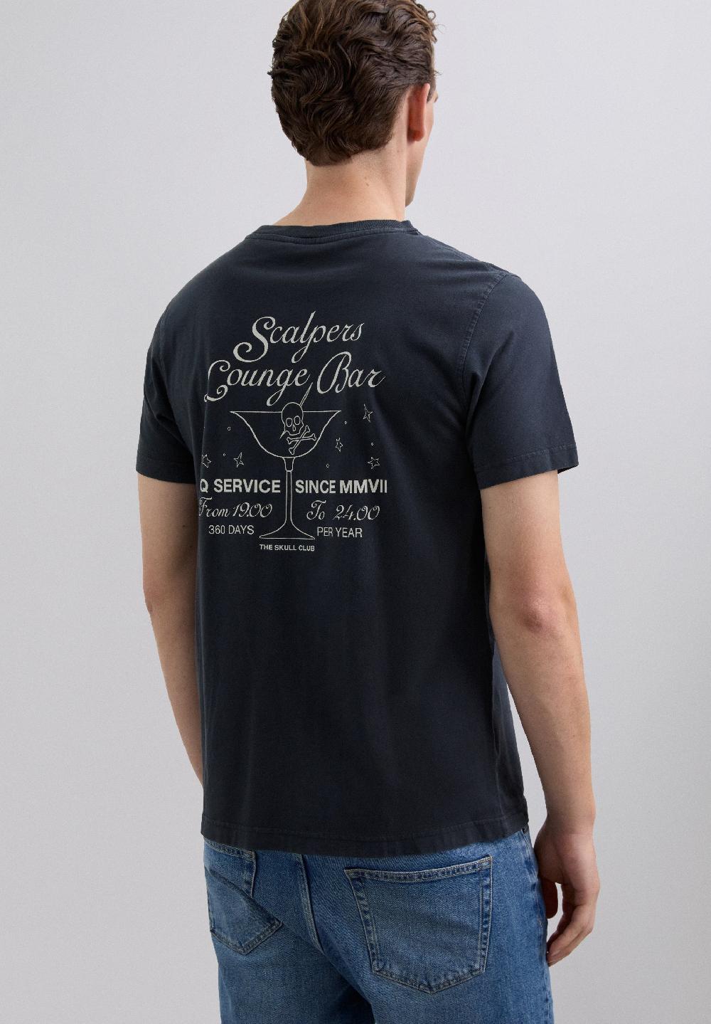 Scalpers LOUNGE BAR PRINT T-SHIRT ANTHRACITE