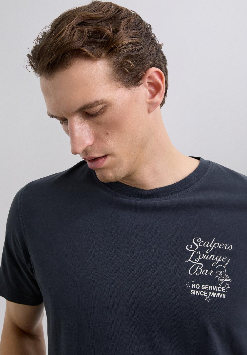 Scalpers LOUNGE BAR PRINT T-SHIRT ANTHRACITE