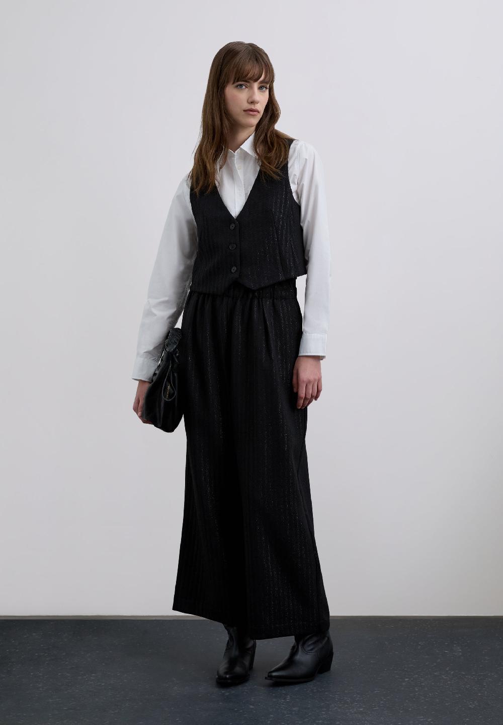 Scalpers LUREX STRIPE WAISTCOAT BLACK STRIPES