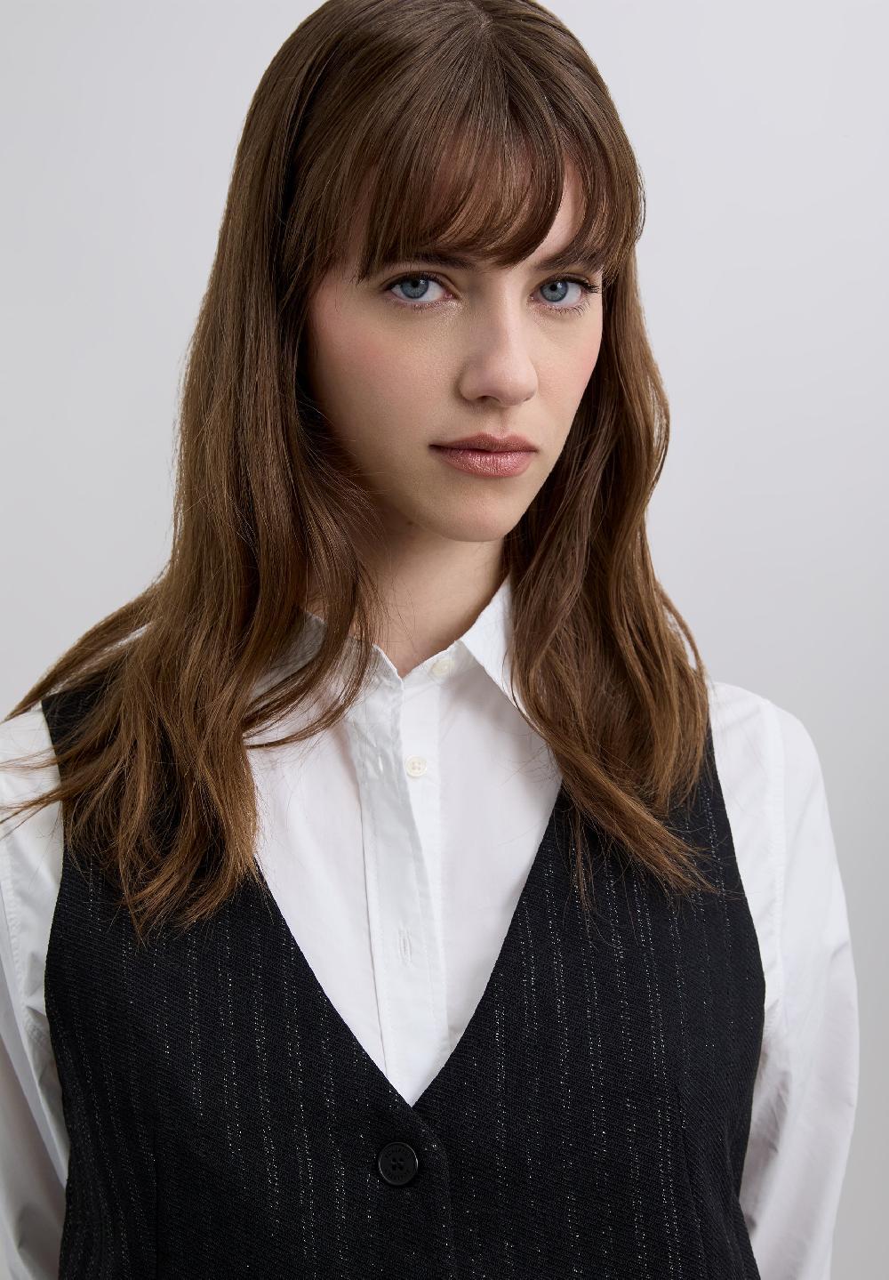 Scalpers LUREX STRIPE WAISTCOAT BLACK STRIPES