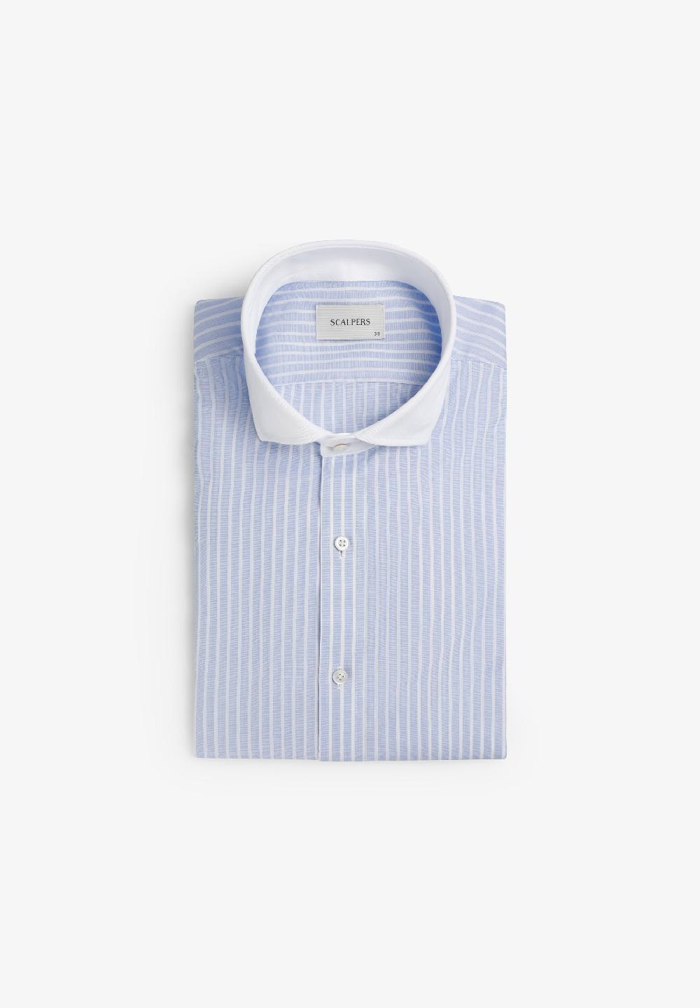 Scalpers MADRID CLASS CDP SHIRT BLUE STRIPES