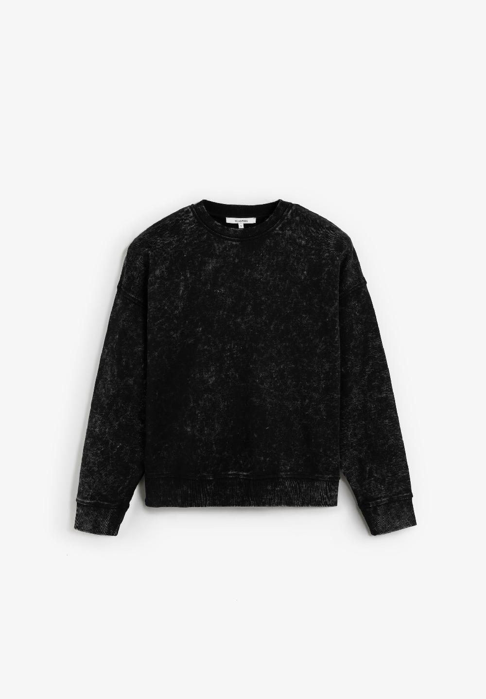 Scalpers MARBLE-EFFECT SWEATSHIRT DARK BROWN