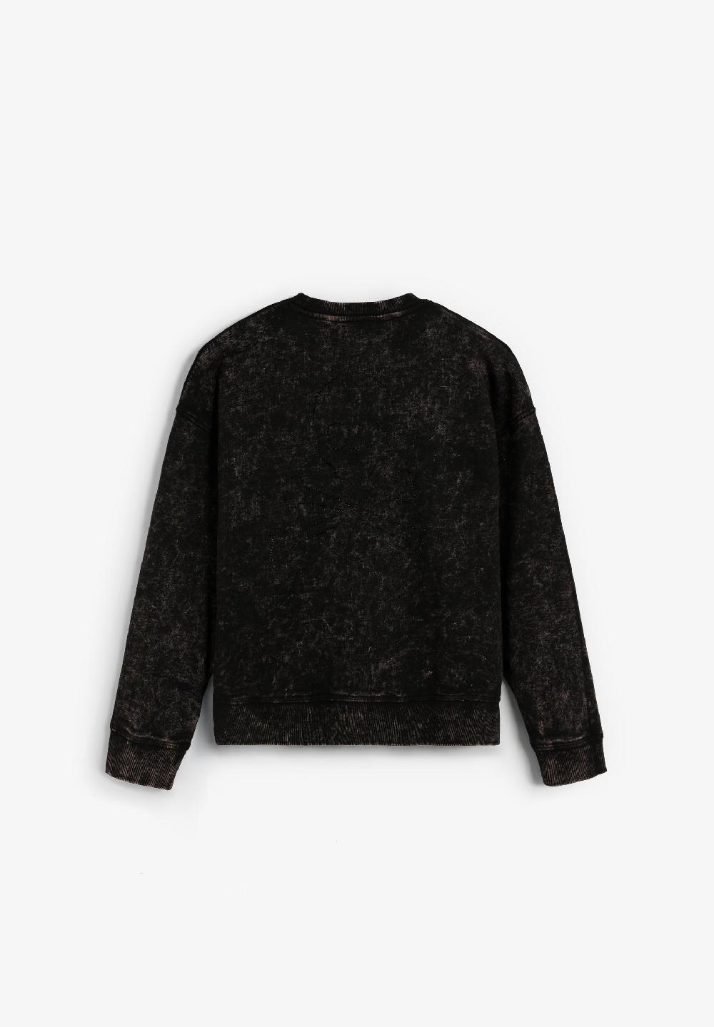 Scalpers MARBLE-EFFECT SWEATSHIRT DARK BROWN