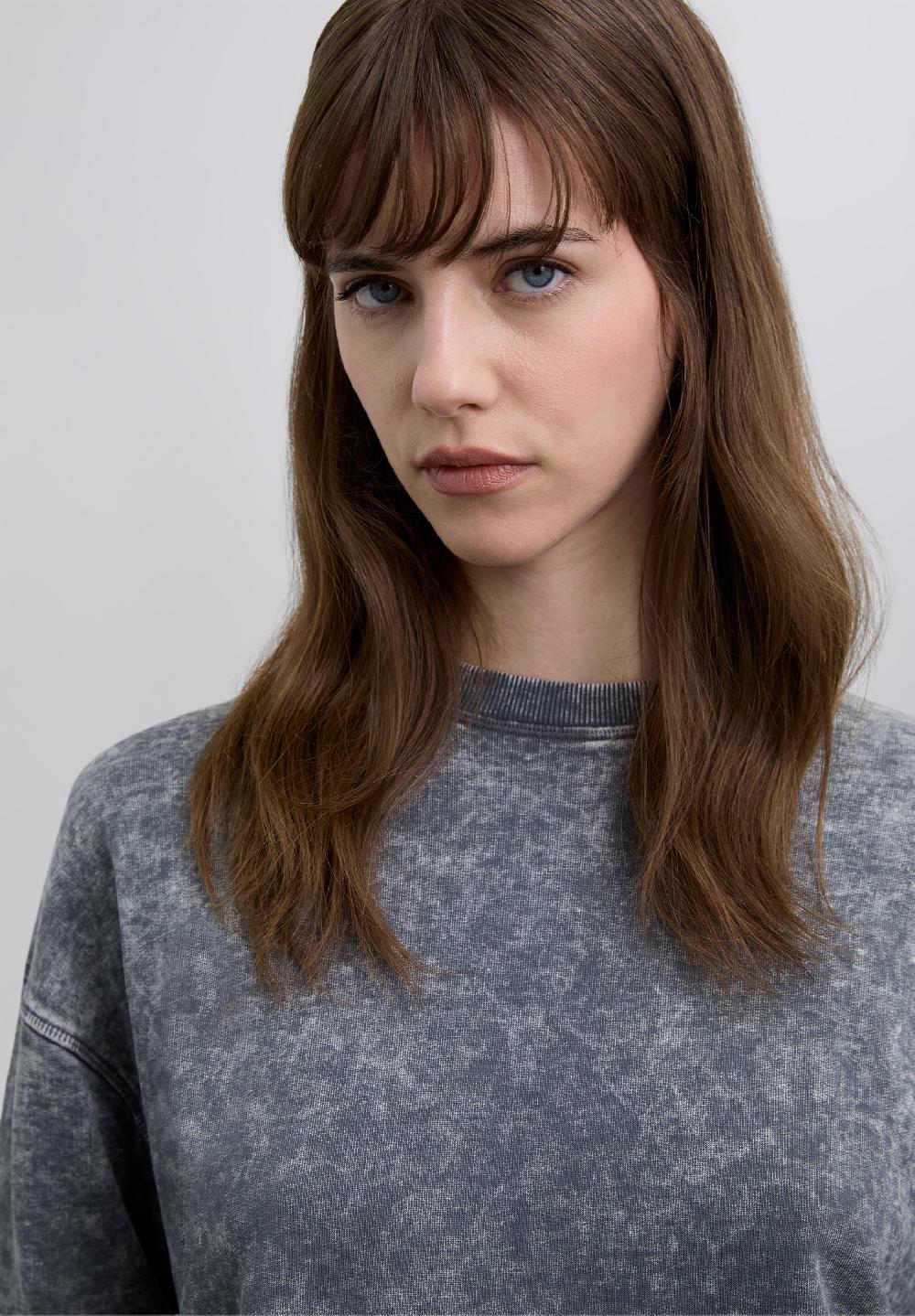 Scalpers MARBLE-EFFECT SWEATSHIRT GREY