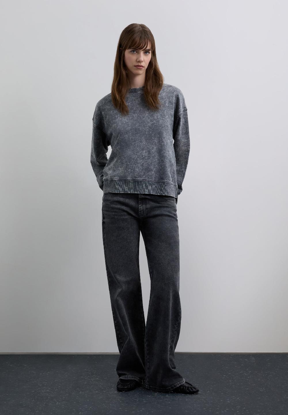 scalpers MARBLE-EFFECT SWEATSHIRT GREY