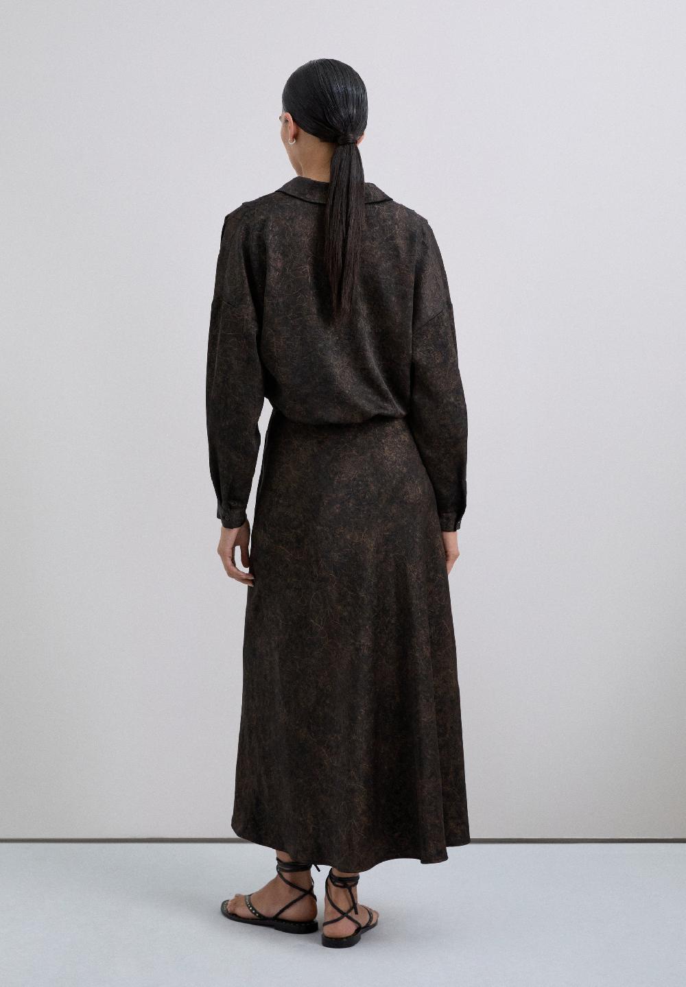 Scalpers MARBLEISED SATIN SKIRT BLACK