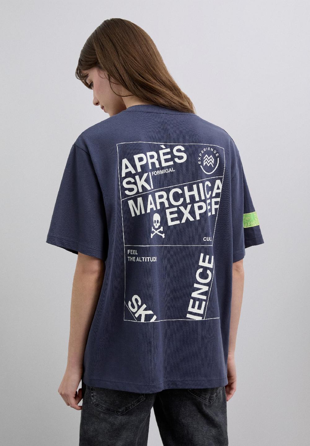 Scalpers MARCHICA & SCALPERS PRINTED T-SHIRT NAVY